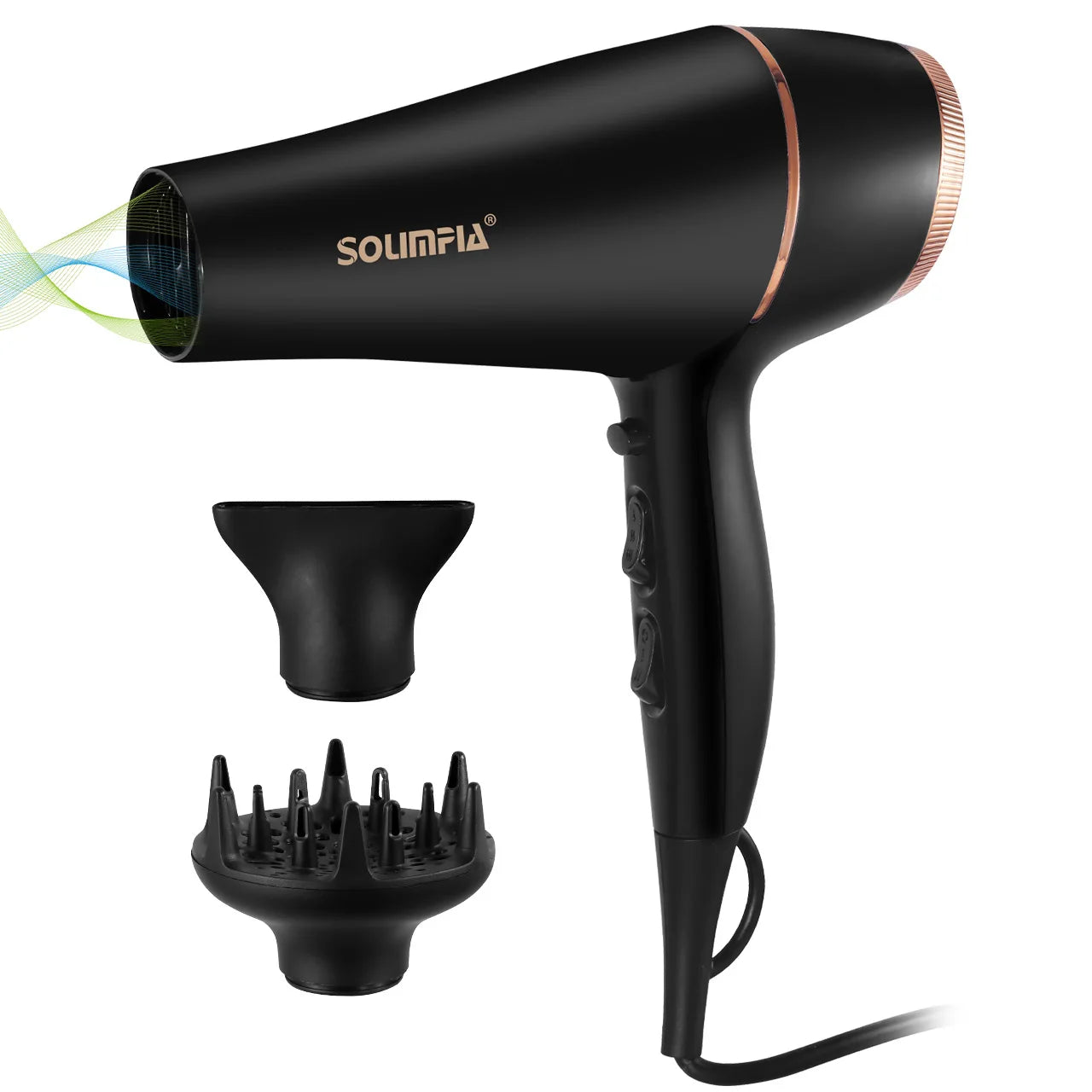 HATTEKER 2000W+ Ionic Hair Dryer – 5-Speed Heat, Salon-Quality at Home