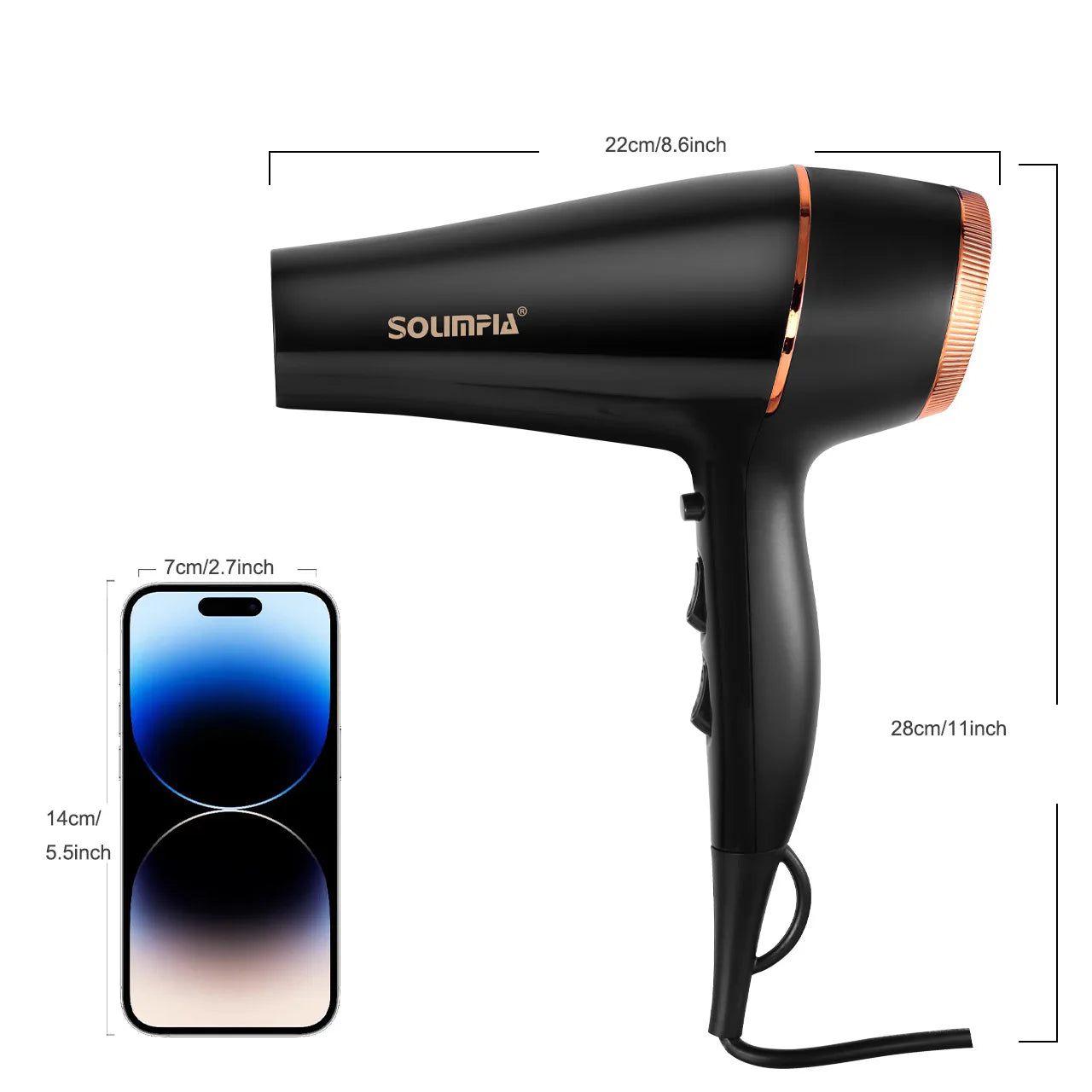 HATTEKER 2000W+ Ionic Hair Dryer – 5-Speed Heat, Salon-Quality at Home